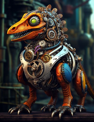 Steampunk-Dinosaurier: Malvorlagen