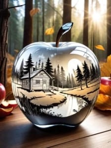 Glas Apfel zum ausmalen