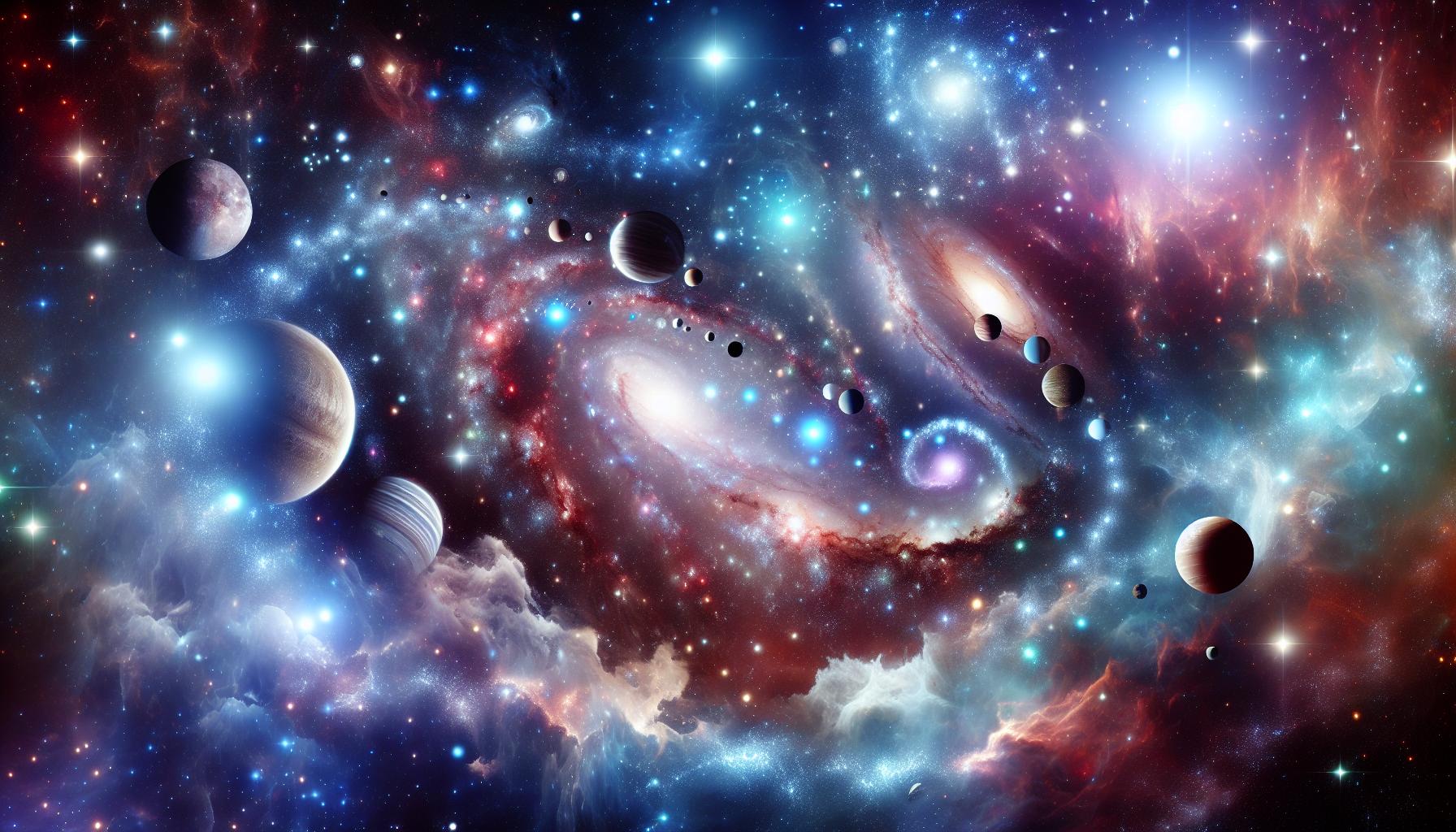 Galaktischer Tanz der Sterne und Planeten