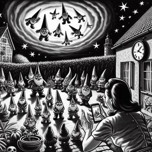 Gartenzwerge fallen vom Himmel