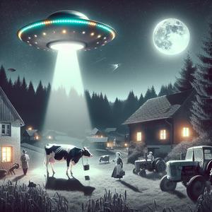 UFO raubt Kuh Berta im Dorf!