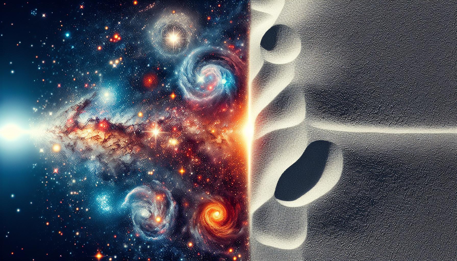 Sterne im Universum vs. Sandkörner auf der Erde