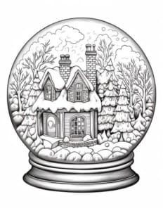 Schneekugel Ausmalbild